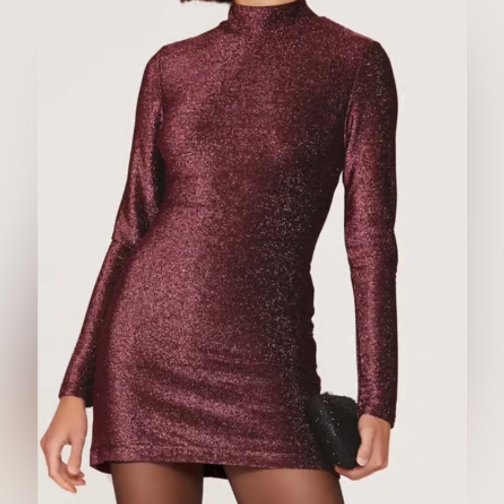 Bardot long sleeve mini dress